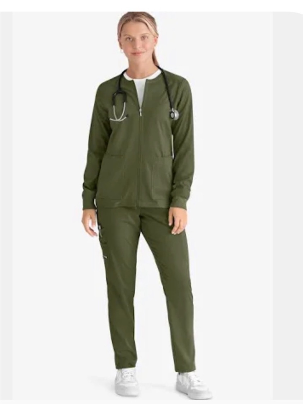 Greys Anatomy Olive Green 3 piece set Size Small (plus 2 extra black tops)